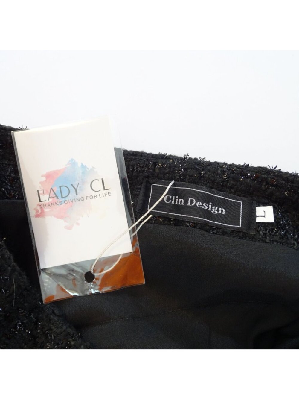 Lady CL Clin Design High Waist Black Shorts Sparkle Size L 28" Festive Mobwife - Picture 5 of 9